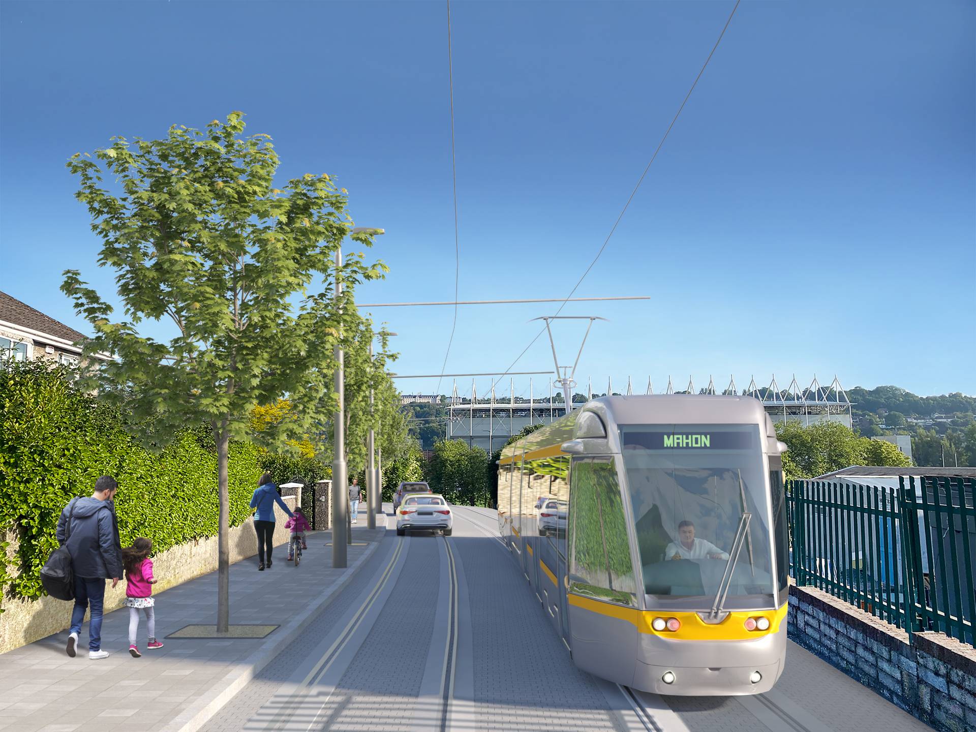 Indicative view of Luas Cork through Páirc Uí Chaoimh