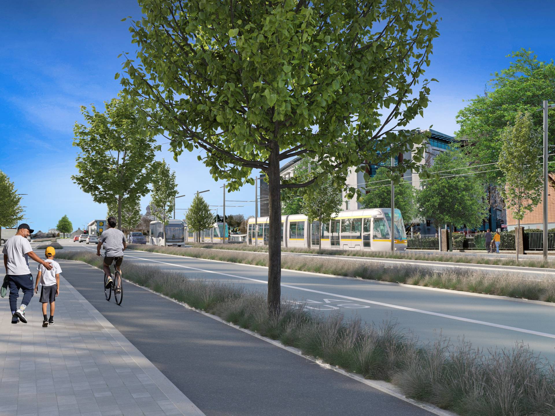 Indicative view of Luas Cork through Bishopstown Road